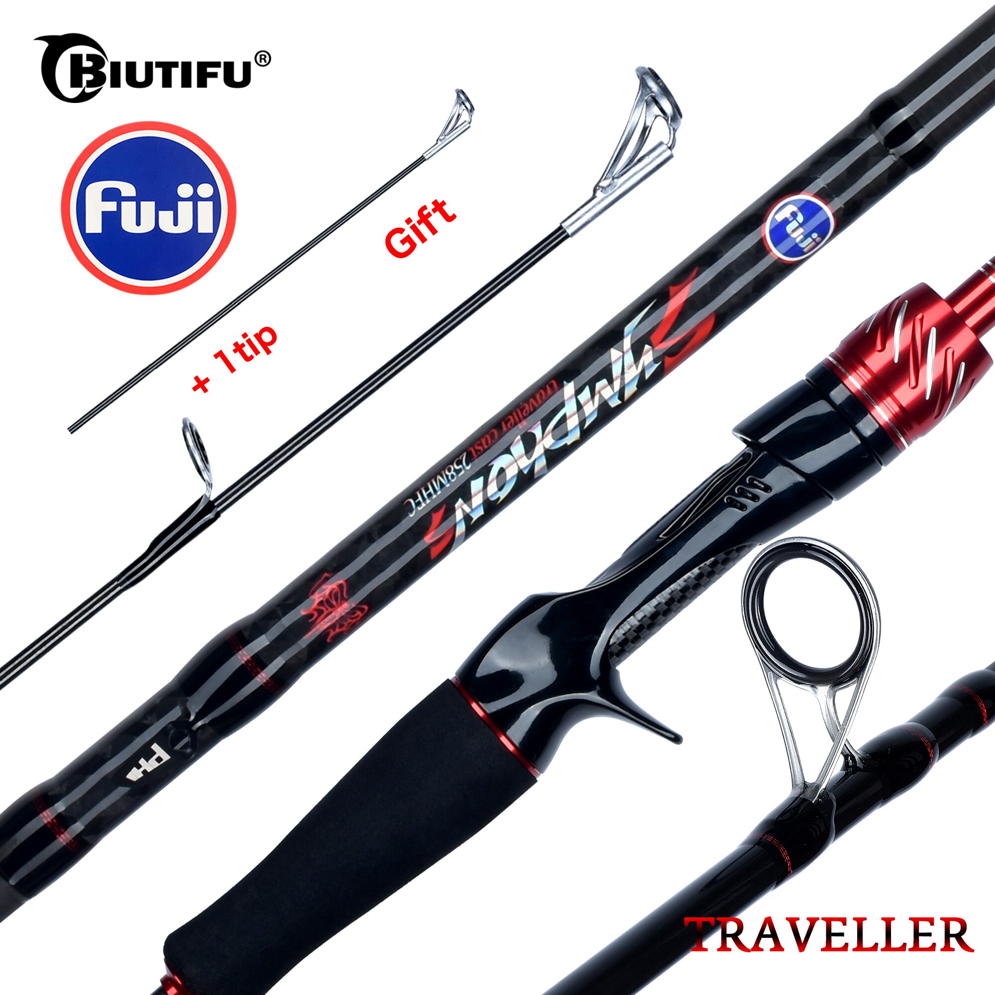 BIUTIFU Traveller Spinning Cas - Fishing Rod Surf reseña y precio