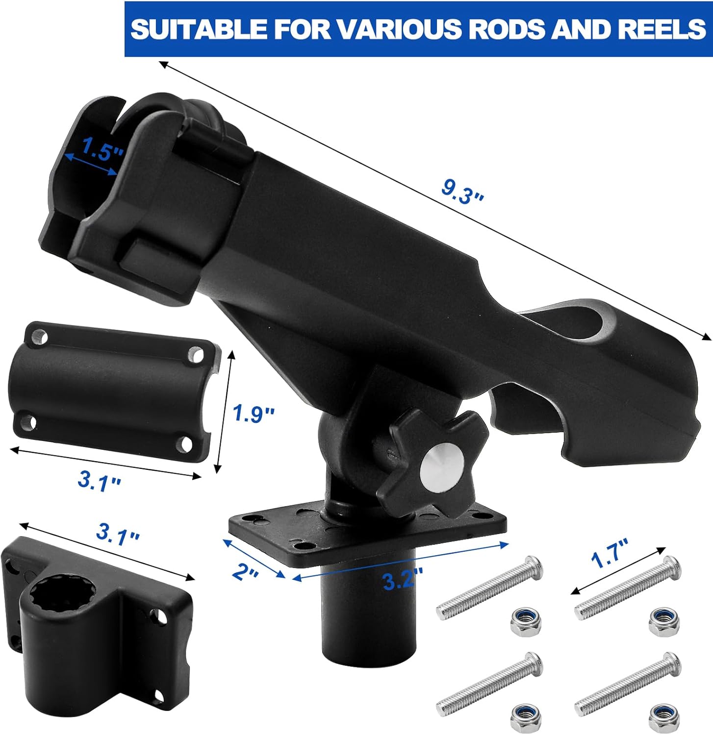 2 Pack Fishing Rod Holder with - Fishing Rod Boat reseña y precio