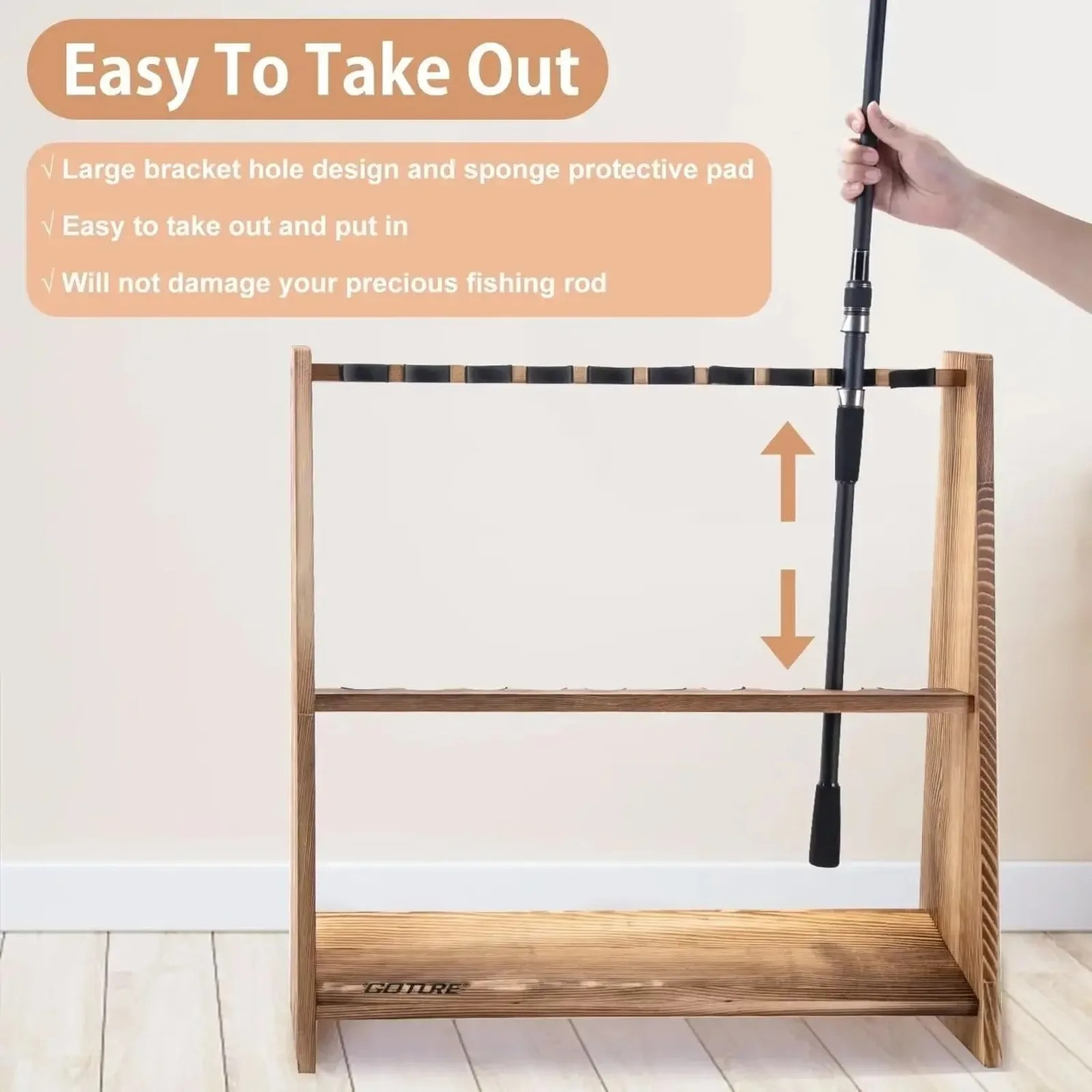 Goture 10 Slots Carbonized Pin - Fishing Rod Rack reseña y precio