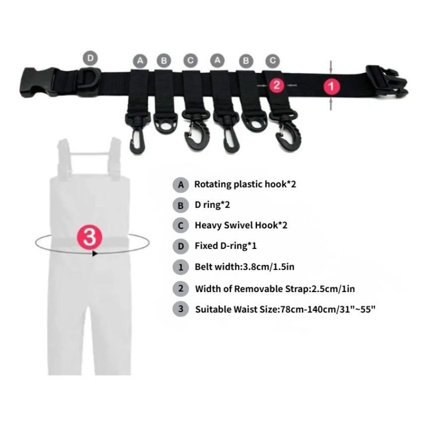 1Pcs Adjustable Wading Belts F - Fishing Rod Travel reseña y precio