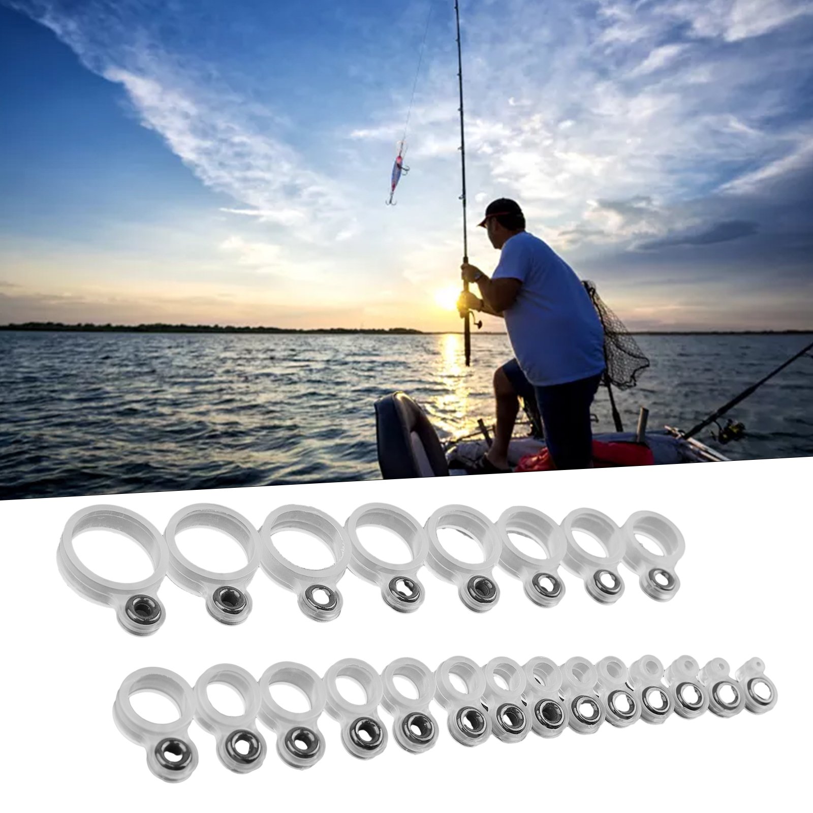 14/22Pcs Fishing Rod Eyelet Re - Fishing Rod Guide Replacement reseña y precio