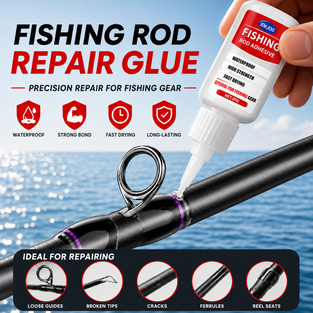 Ifubo Fishing Rod Adhesive, Mu - Fishing Rod Guide Replacement reseña y precio