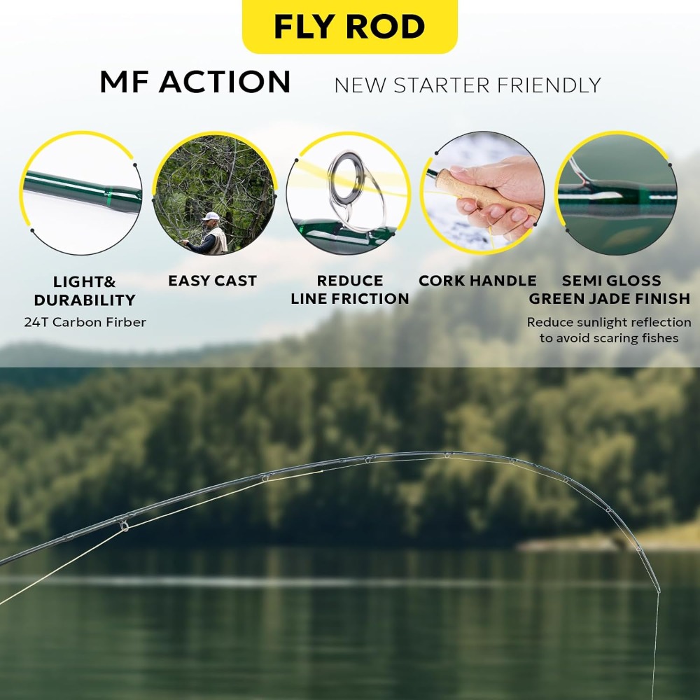 Fly Fishing Rod Combo Starter  - Fishing Rod Fly reseña y precio