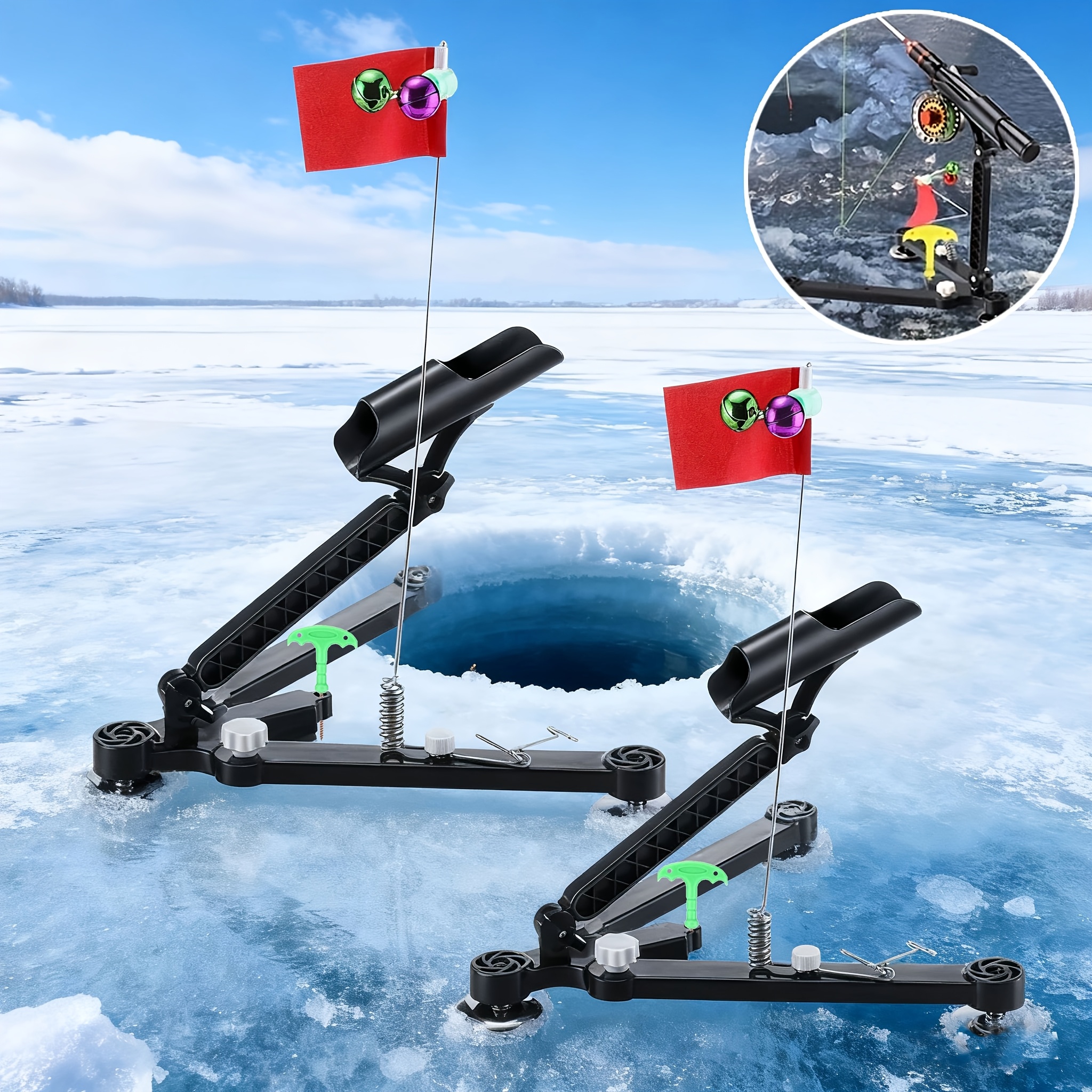 Foldable Ice Fishing Rod Holde - Fishing Rod Ice reseña y precio