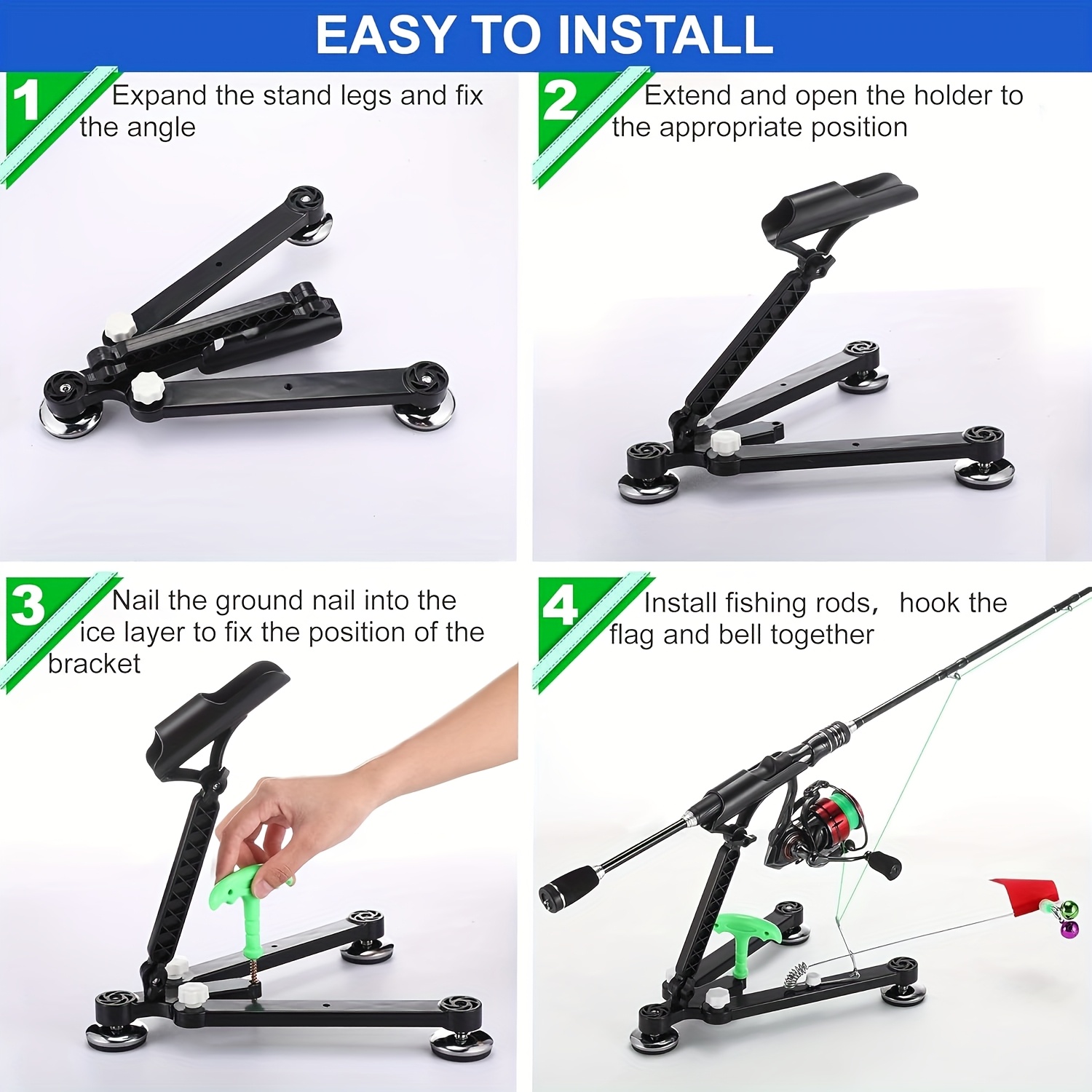 Foldable Ice Fishing Rod Holde - Fishing Rod Ice reseña y precio