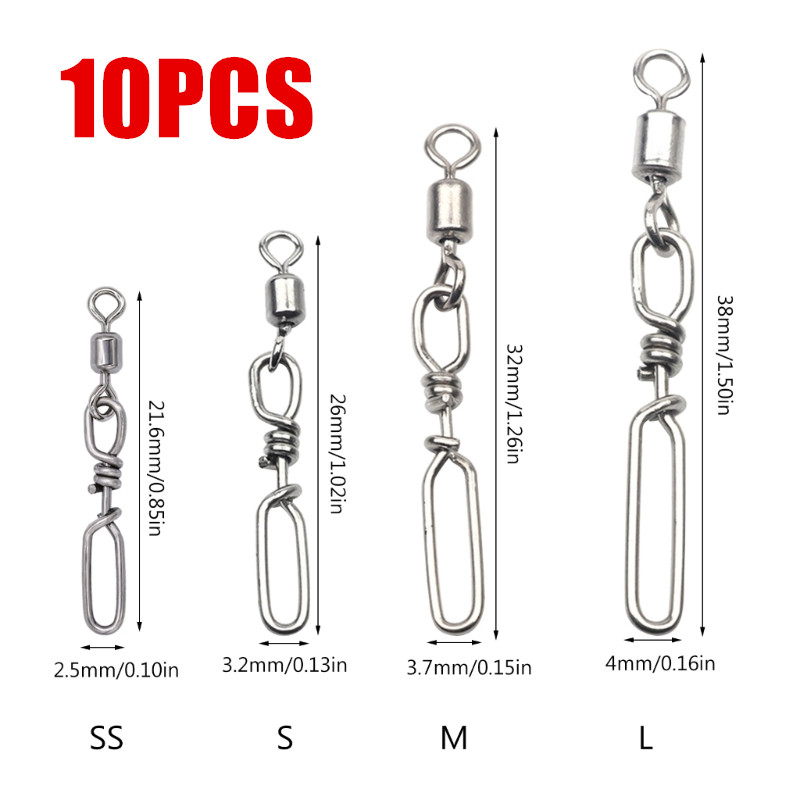 10Pcs Stainless Steel Quick Sn - Fishing Rod Building Kit reseña y precio