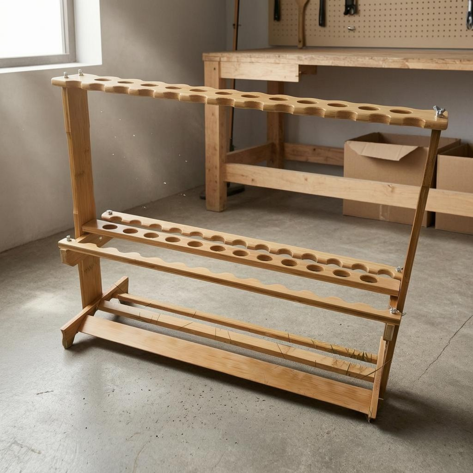 Bamboo Fishing Rod Rack Circul - Fishing Rod Rack reseña y precio
