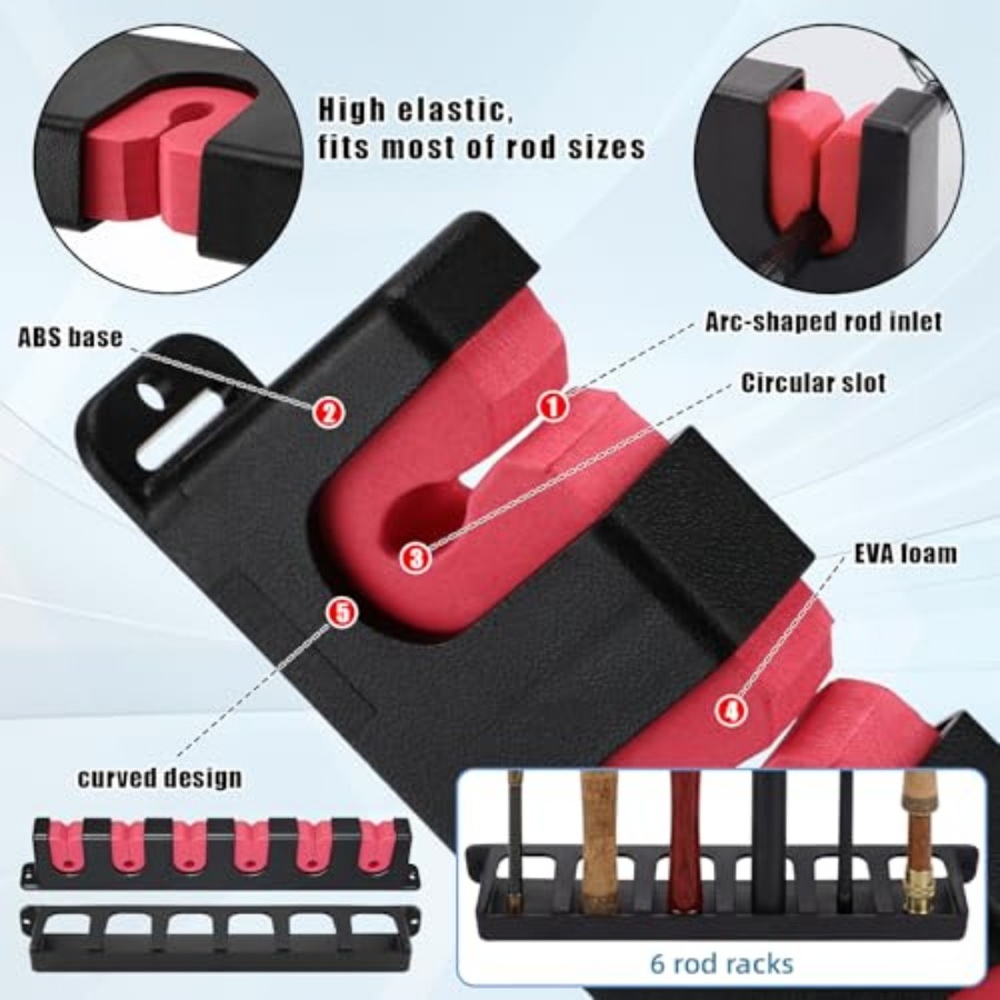 6set Fishing Rod Holders for 1 - Fishing Rod Rack reseña y precio