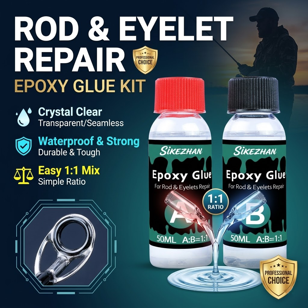 Clear 2-Part Fishing Rod Epoxy - Fishing Rod Building Kit reseña y precio