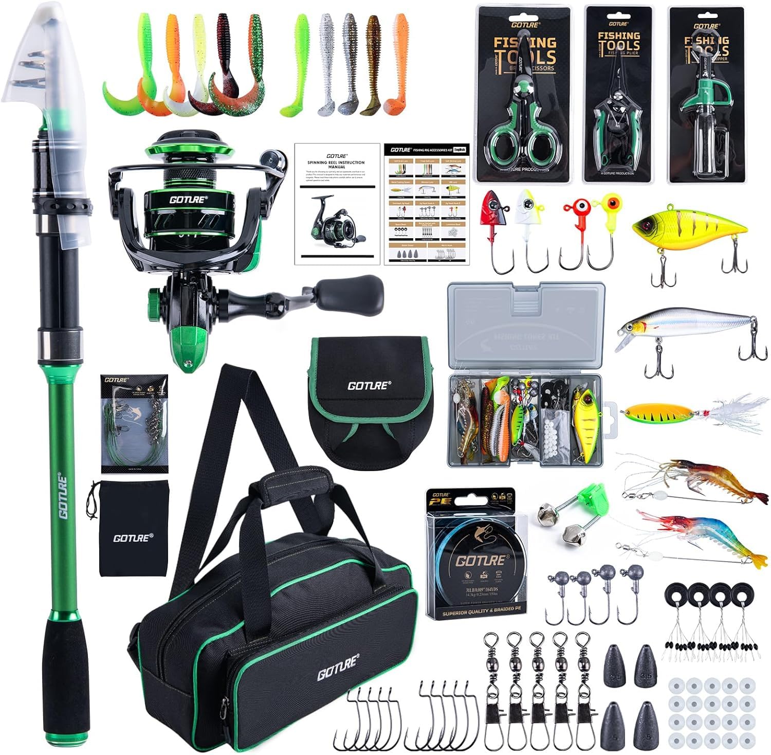 Goture 1.8M-2.7M Carbon Telesc - Fishing Rod Spinning reseña y precio