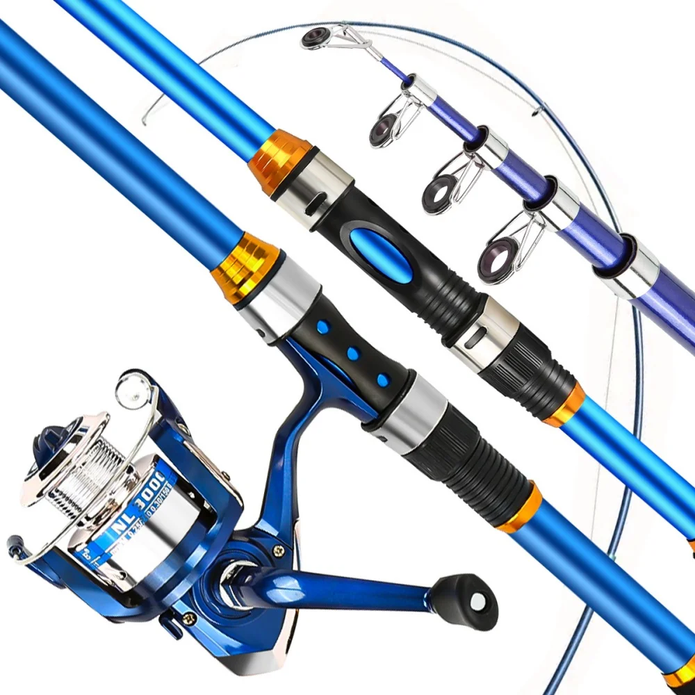 2.1-3.6M Telescopic Glass Fibe - Fishing Rod Spinning reseña y precio