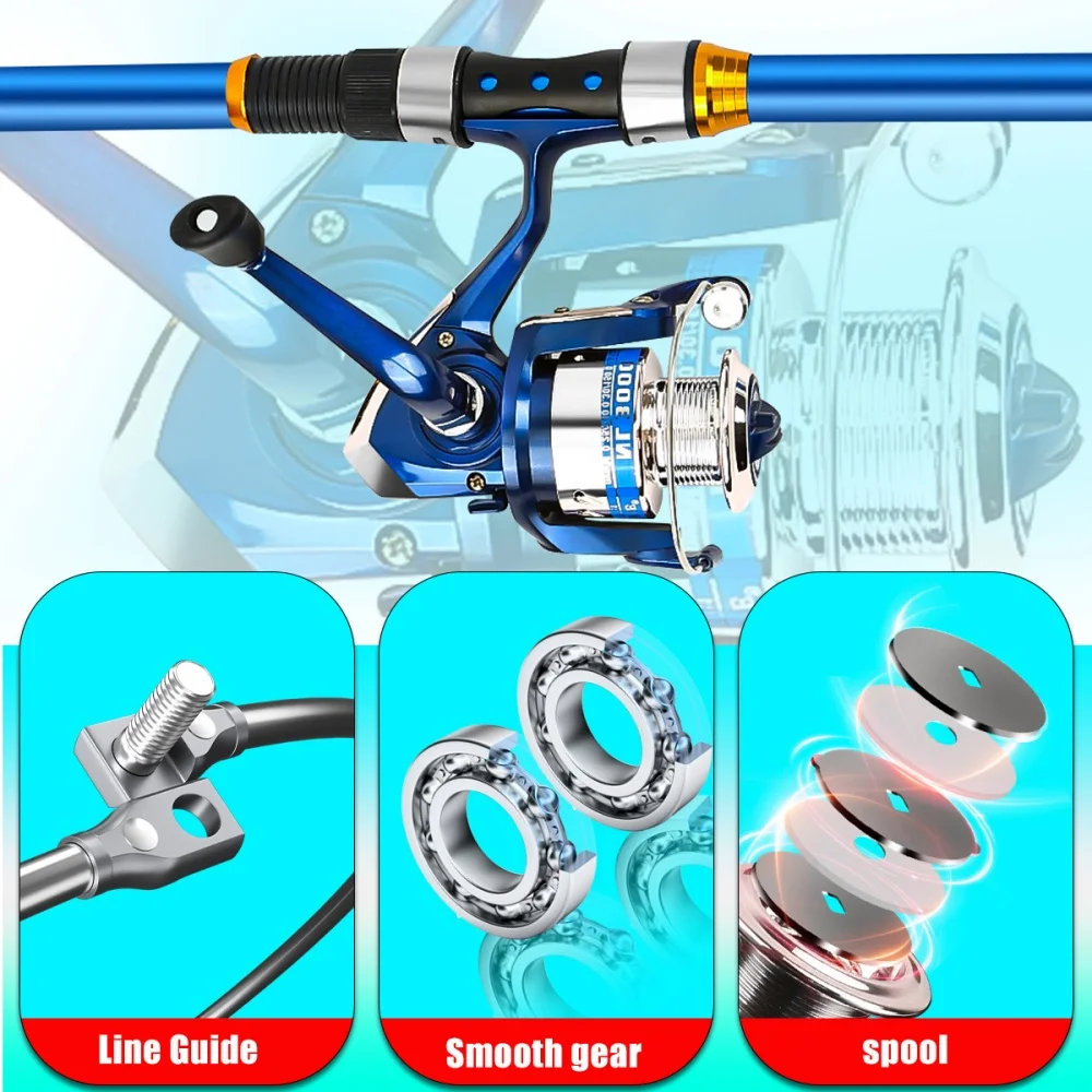2.1-3.6M Telescopic Glass Fibe - Fishing Rod Spinning reseña y precio