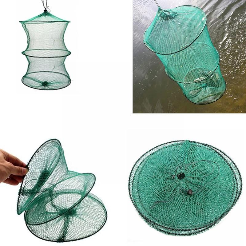 Folding Round Nylon Mesh Metal - Fishing Rod Casting reseña y precio