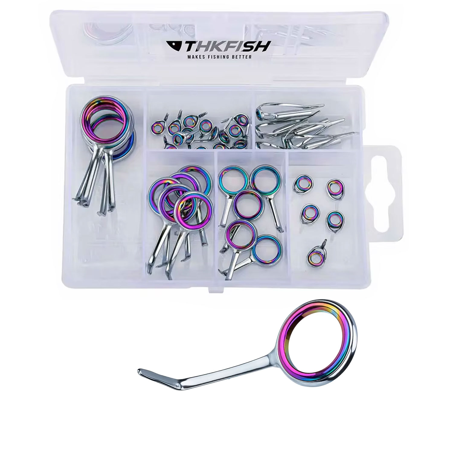 40pcs Colorful Fishing Rod Gui - Fishing Rod Guide Replacement reseña y precio